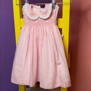 Pink Baby Dress with Floral Embroidery